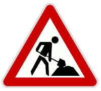 Construction road sign.